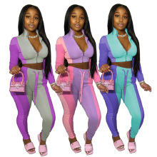 C7171 New Women Yoga Sets Fitness 2piece Outfit Fall Clothing Tank Top Apparel Workout Jogger Tracksuits Sets For Women